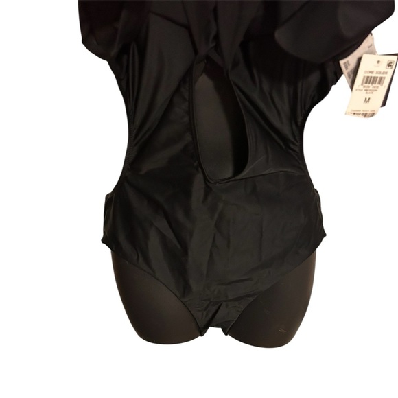 NWT Bar III black plunge neck swimsuit size medium - Picture 5 of 10